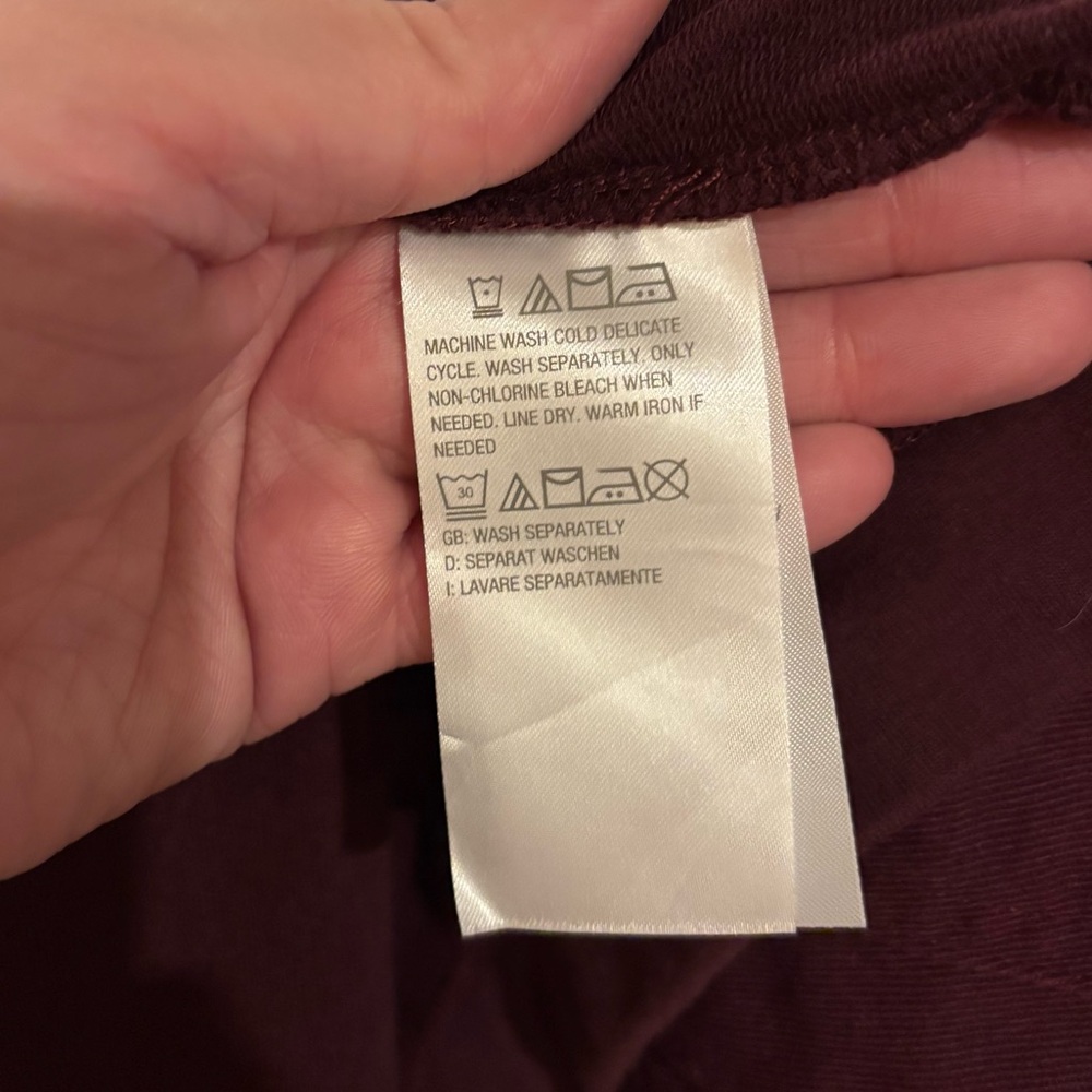 ❗️FINAL❗️Belle by Kim Gravel Burgundy Mixed Textile Jean Jacket 8 - Picture 6 of 7